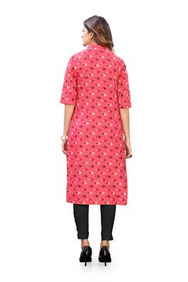 Pink printed cotton cotton-kurtis 2