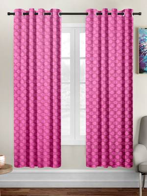Pink polyester Printed Net  curtains 1