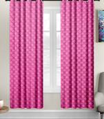 Pink polyester Printed Net  curtains