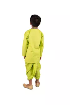 Kurta with attached paisley Jacket and dhoti with a beautiful mirror work lace  Blue