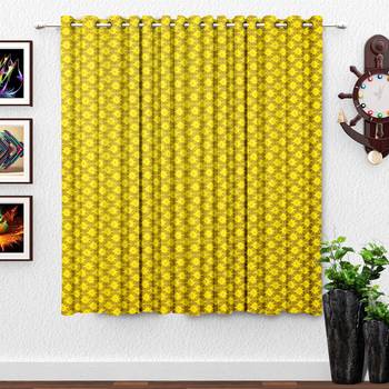 Yellow polyester Printed Net  curtain 1