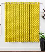 Yellow polyester Printed Net  curtain