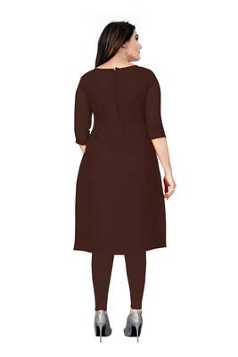 Kimisha Women's Brown Georgette Embroidered Work Unstitched Dress Material  2