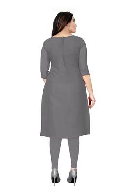 Kimisha Women's Grey Georgette Embroidered Work Unstitched Dress Material With Inner 2