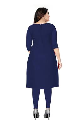 Kimisha Women's Navy Blue  Georgette Embroidered Work Unstitched Dress Material  2
