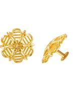 Gold plain Gold-Plated Alloy   Pair EARRING