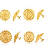 Gold plain Gold-Plated Alloy   Pair Earring