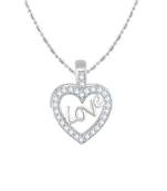 Silver plain Rhodium-Plated Alloy   Pendant   Chain