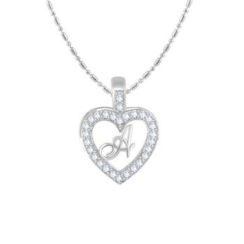 Silver plain Rhodium-Plated Alloy   Pendant   Chain 1