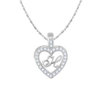 Silver plain Rhodium-Plated Alloy   Pendant   Chain 1