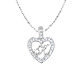 Silver plain Rhodium-Plated Alloy   Pendant   Chain 1