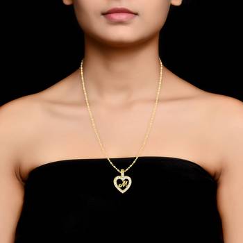 Gold plain Gold-Plated Alloy   Pendant   Chain 2