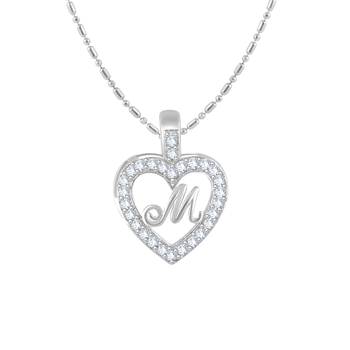 Silver plain Rhodium-Plated Alloy   Pendant   Chain 1