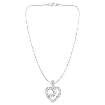 Silver plain Rhodium-Plated Alloy   Pendant   Chain 3