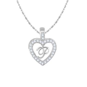 Silver plain Rhodium-Plated Alloy   Pendant   Chain 1