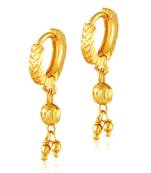 Gold plain Gold-Plated Alloy   Pair EARRING