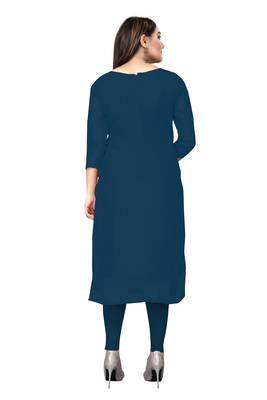 Kimisha Women's Teal Georgette Embroidery Work Unstitched Dress Material 2