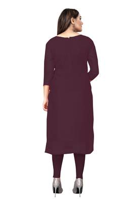 Kimisha Women's Wine Georgette Embroidery Work Unstitched Dress Material 2