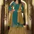 Teal embroidered chiffon salwar