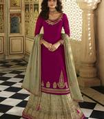 Magenta embroidered georgette salwar
