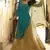 Teal embroidered chiffon salwar
