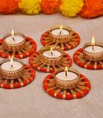 BK Creation "GOTA PATTI" Tea Light Candlesfor Diwali, Gift, Pooja Decorative Candle | (Floating Candle Style 1)