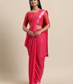 Divaastha Pink Silk Blend Saree With Blouse