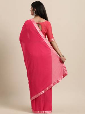 Divaastha Pink Silk Blend Saree With Blouse 2