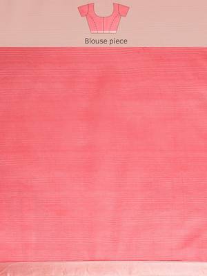 Divaastha Pink Silk Blend Saree With Blouse 5