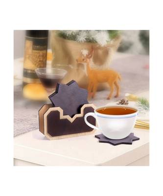 Wood Tea Coaster Set 4