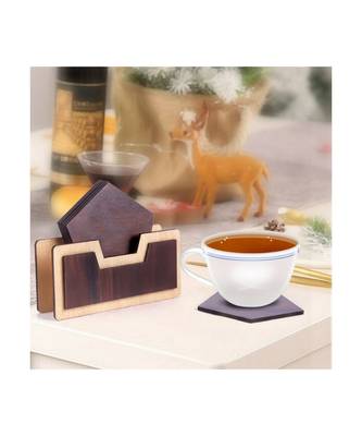 Wood Tea Coaster Set 4