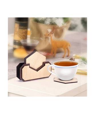 Wood Tea Coaster Set 2