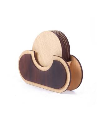 Wood Tea Coaster Set 3