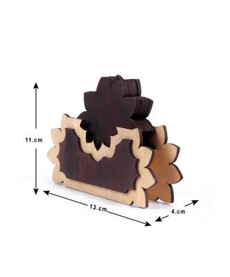 Wood Tea Coaster Set 2