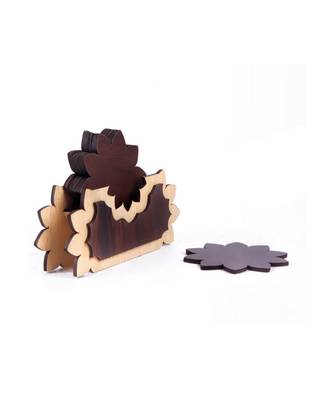 Wood Tea Coaster Set 4