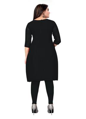 Kimisha Women's Black Georgette Embroidery Diamond Work Unstitched Dress Material 2