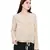 Beige Printed Crepe Top for Women