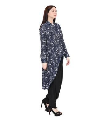 PS Pret by Payal Singhal Navy Colour Printed Crepe Top 5
