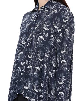PS Pret by Payal Singhal Navy Colour Printed Crepe Top 8
