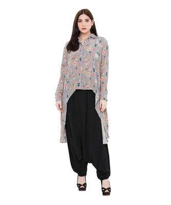 PS Pret by Payal Singhal Grey Colour Printed Crepe Top 1