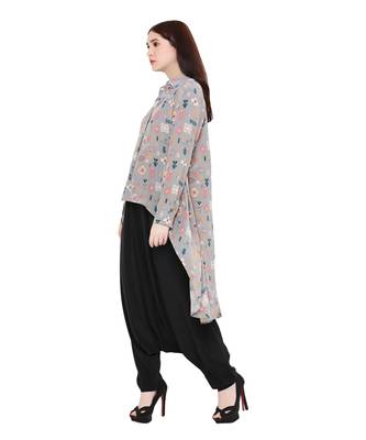 PS Pret by Payal Singhal Grey Colour Printed Crepe Top 3