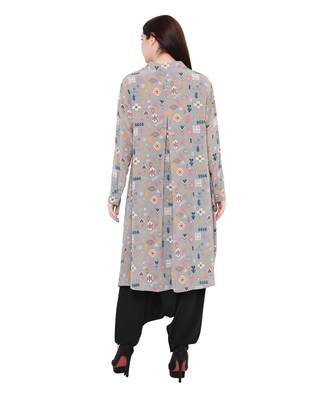 PS Pret by Payal Singhal Grey Colour Printed Crepe Top 5