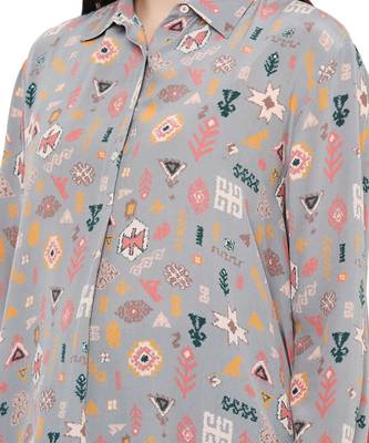 PS Pret by Payal Singhal Grey Colour Printed Crepe Top 7