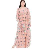 Coral Printed Silkmul Kaftaan for Women