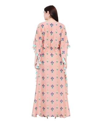 PS Pret by Payal Singhal Coral Colour Printed Silkmul Kaftan 5