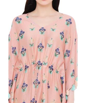 PS Pret by Payal Singhal Coral Colour Printed Silkmul Kaftan 6