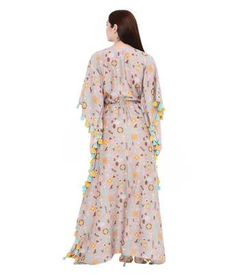 PS Pret by Payal Singhal Lavender Colour Printed Silkmul Kaftan 5