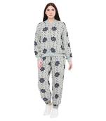 PS Pret by Payal Singhal Grey Colour Printed Art Georgette Bomber Jacket Set