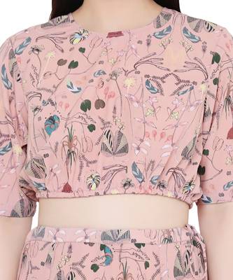 PS Pret by Payal Singhal Peach Colour Printed Art Crepe Skirt Set 6
