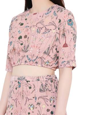 PS Pret by Payal Singhal Peach Colour Printed Art Crepe Skirt Set 7